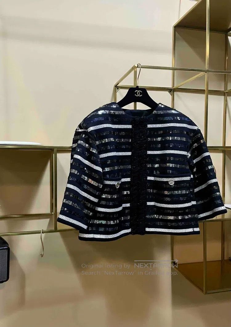 Chanel Chanel 22c black and white cc sequin striped jacket Size XS / US 0-2 / IT 36-38 - 7 Thumbnail