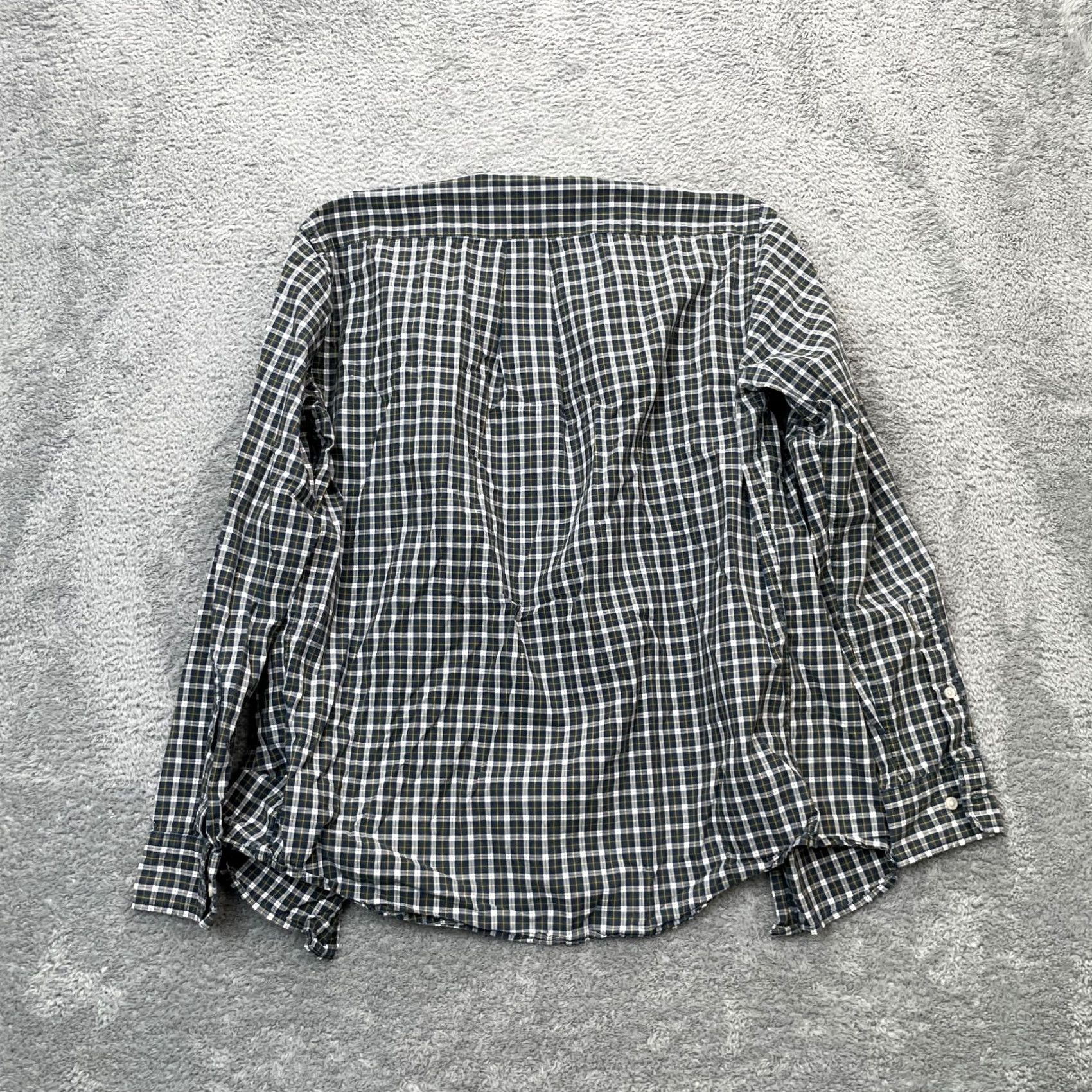 Uniqlo VINTAGE Uniqlo Shirt Mens XS Blue Extra Fine Cotton Broadcloth Check Pleated Button-Up Shirt Size US XS / EU 42 / 0 - 2 Thumbnail