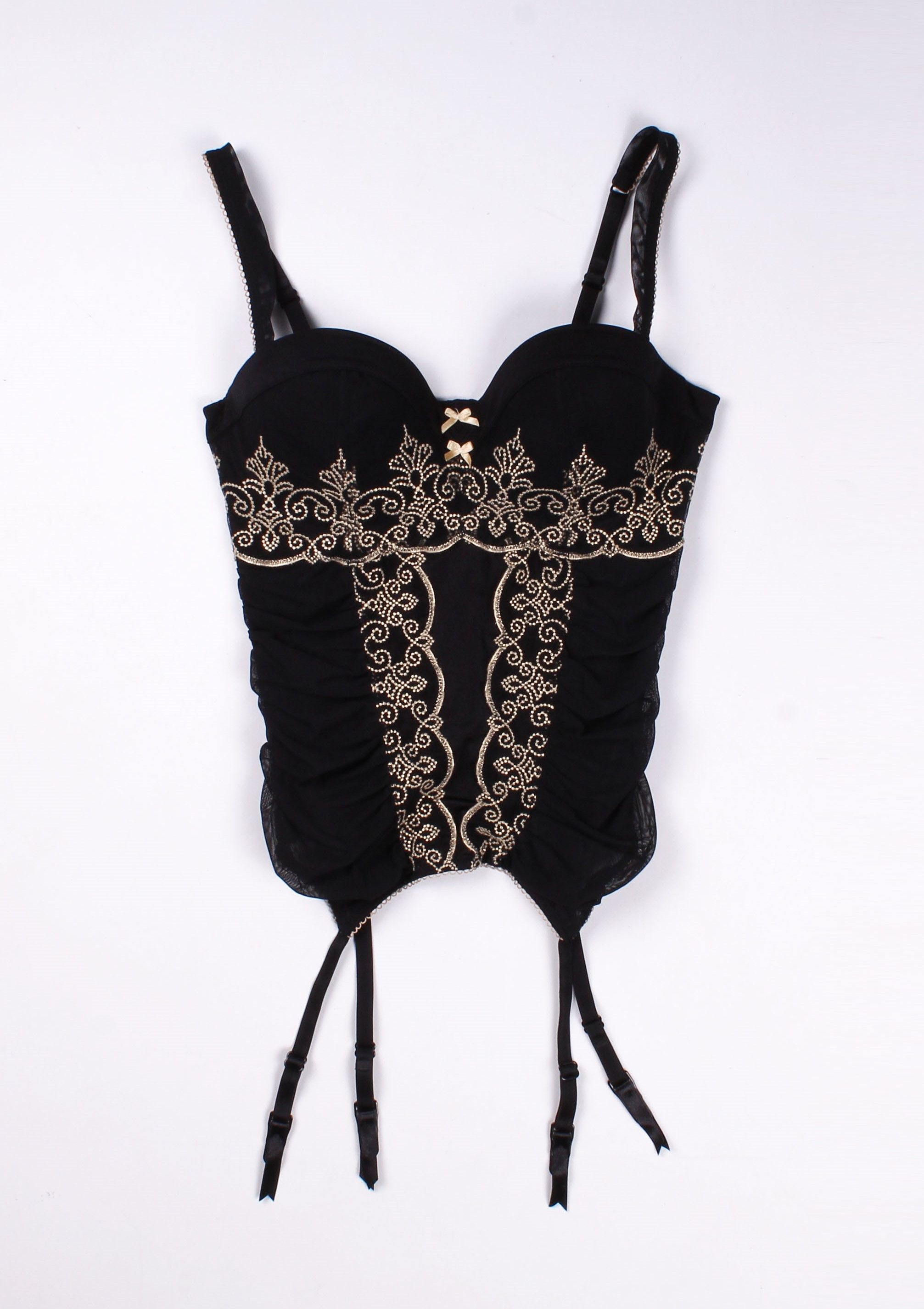 Vintage Vintage Beldona Goth Bustier Corset with Garter Straps Size S / US 4 / IT 40 - 4 Thumbnail