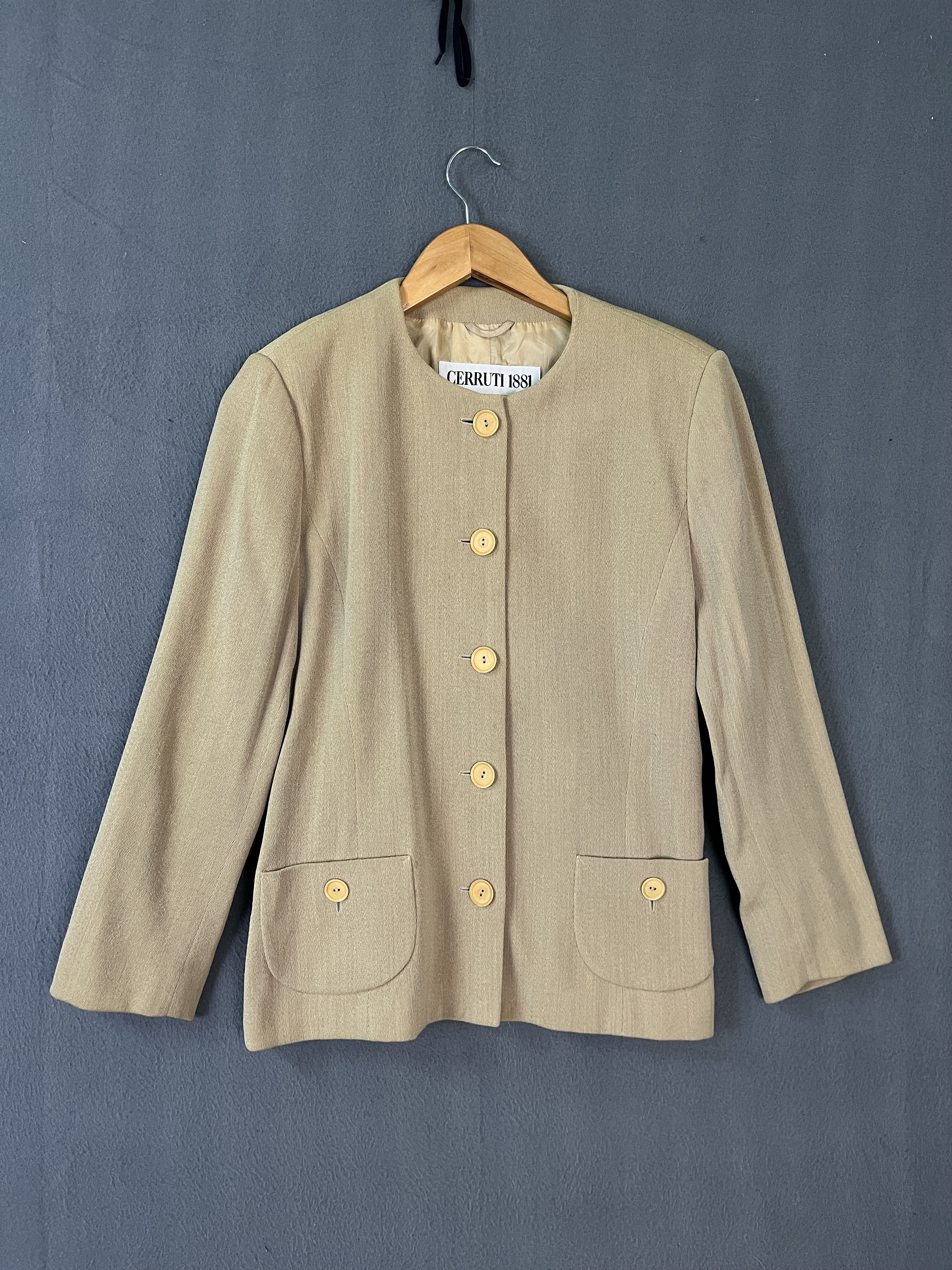 Cerruti 1881 Cerruti 1881 New Wool Beige Button Up Jacket Size XS / US 0-2 / IT 36-38 - 1 Thumbnail
