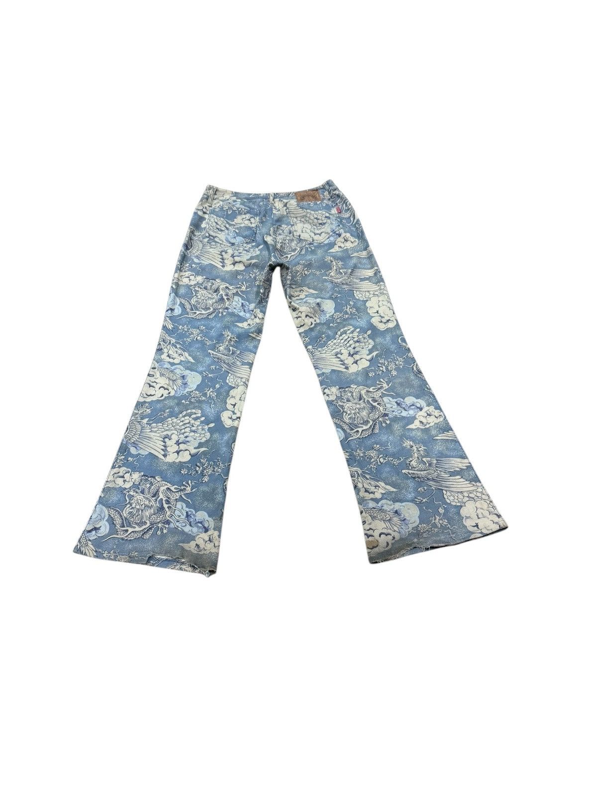 Japanese Brand BATSU CLUB PRINTED FLARE JEANS Size US 30 / EU 46 - 7 Thumbnail