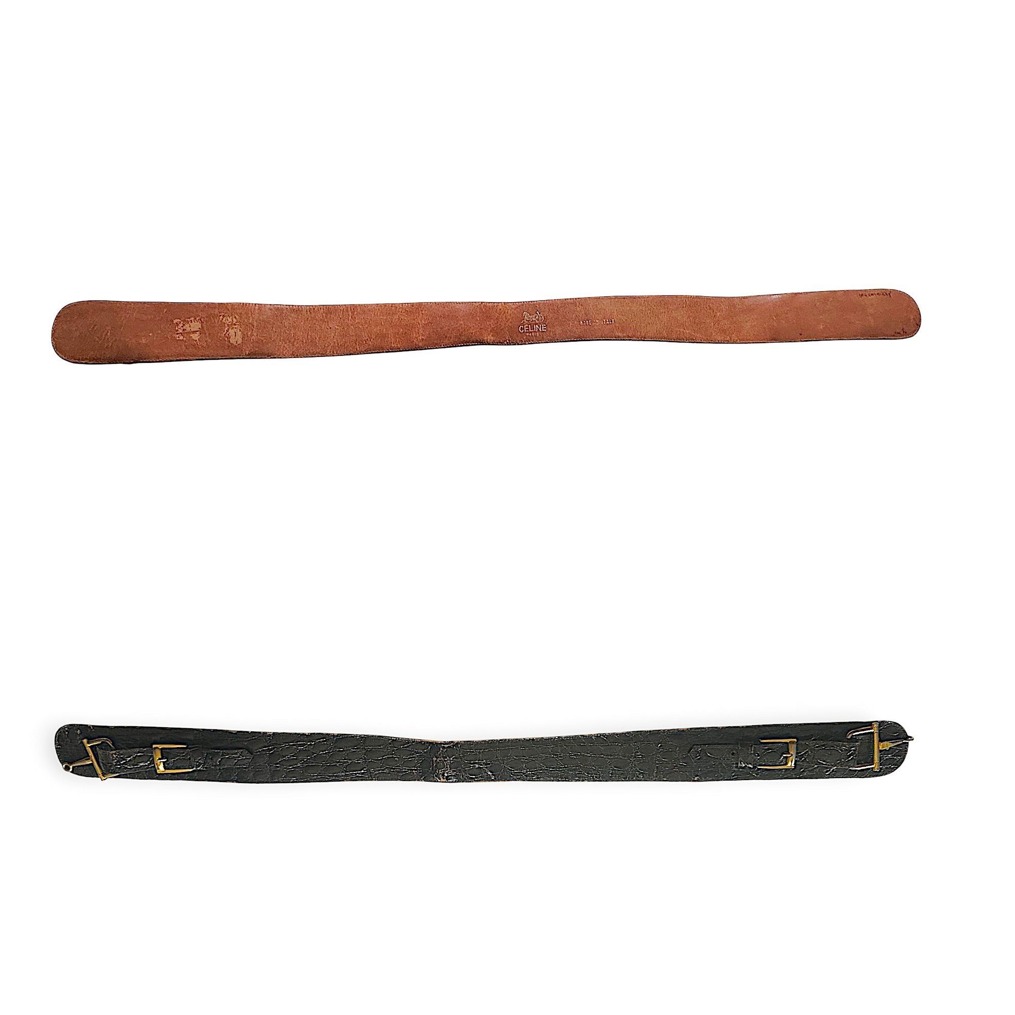 Celine Céline “Chantilly” Croc Horse-Bit Belt 76 cm (Italy) Size ONE SIZE - 6 Thumbnail