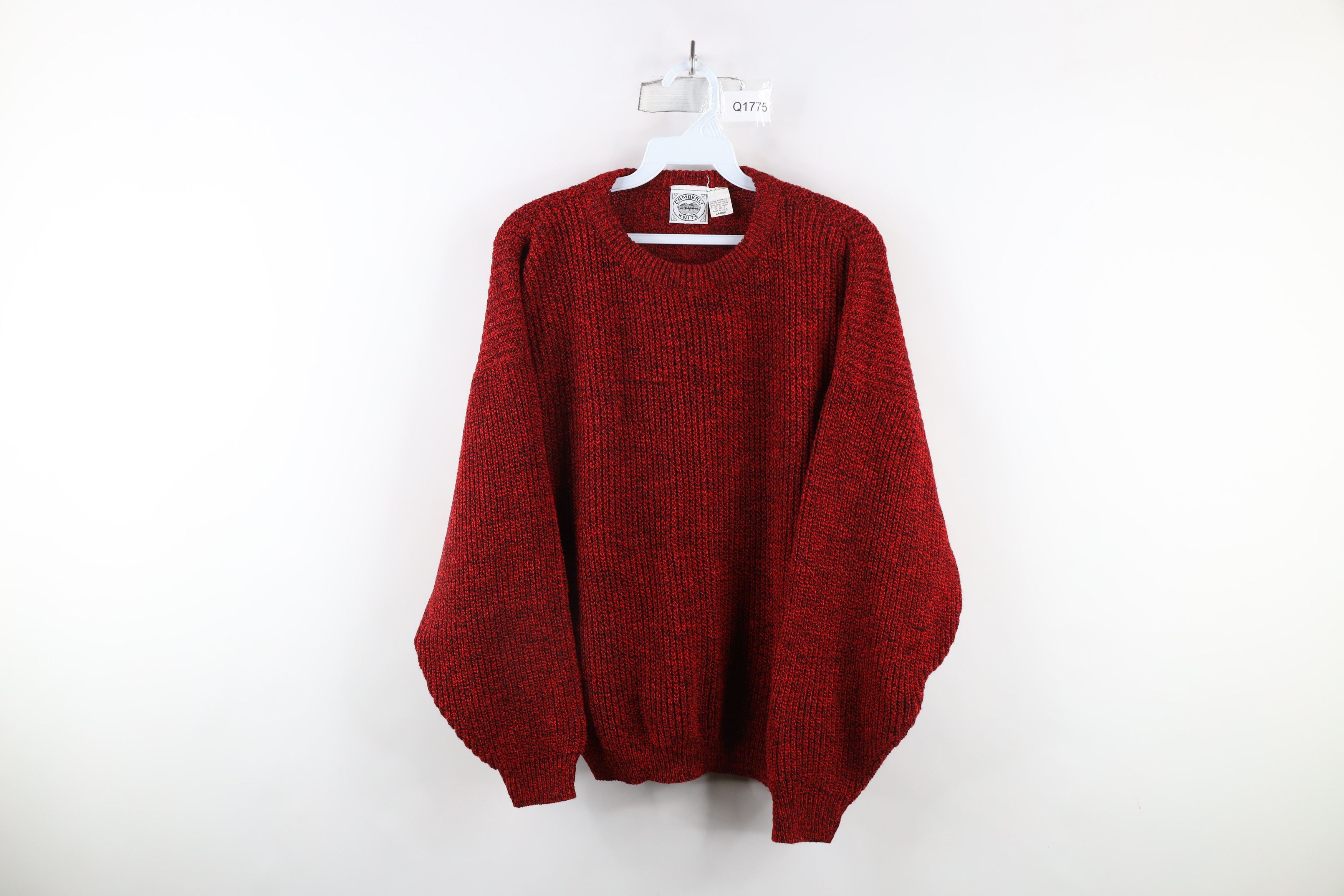 Vintage Vintage 90s Streetwear Chunky Ribbed Knit Sweater Red USA Size L / US 10 / IT 46 - 1 Thumbnail