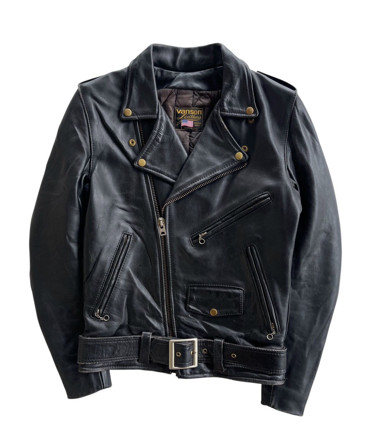 Vanson Leathers Vanson Leather USA Double Collar Biker Jacket (size 38) Size US S / EU 44-46 / 1 - 1 Thumbnail