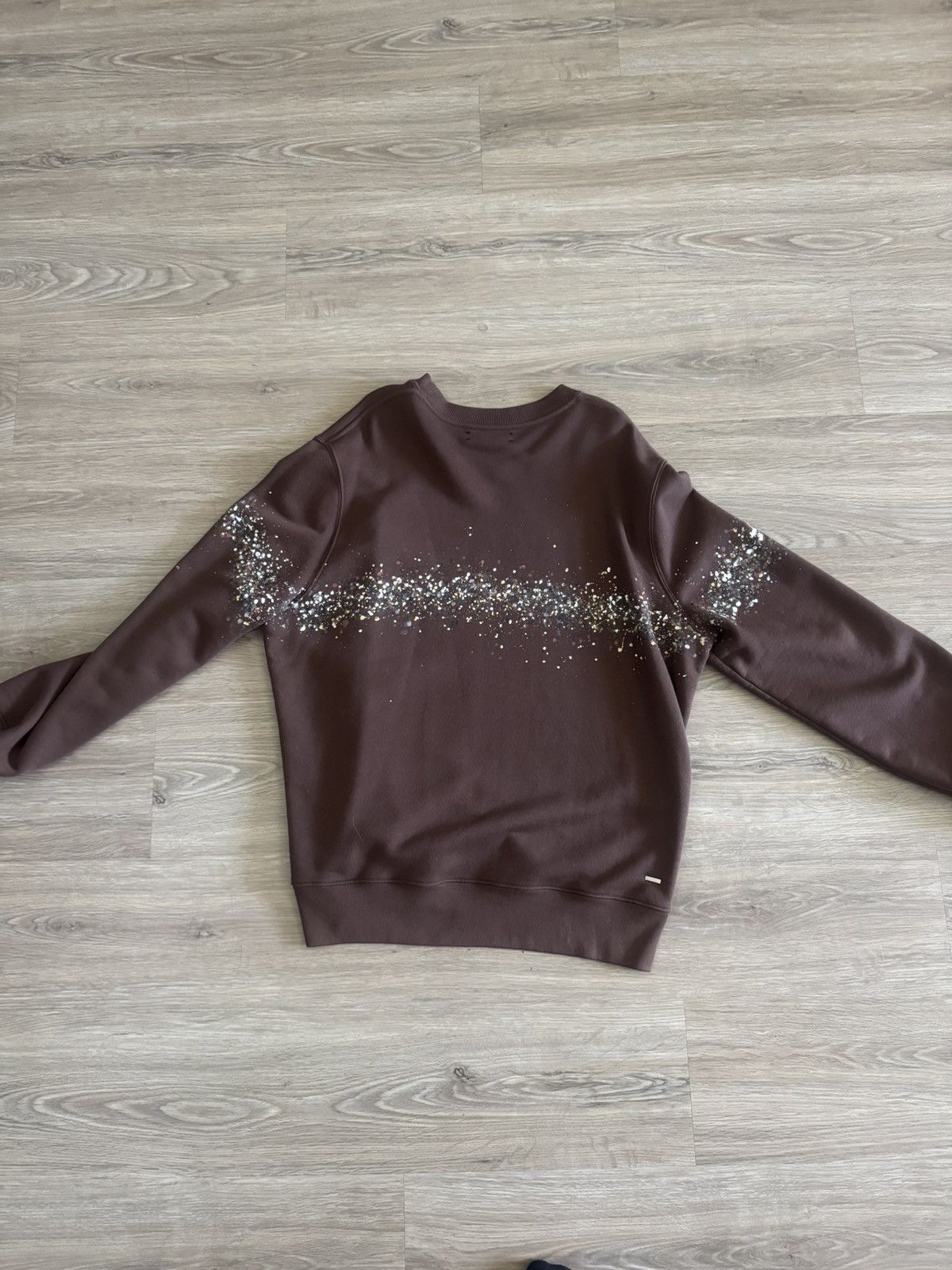 Amiri AMIRI Paint Splatter Logo Crewneck Sweatshirt – Brown Size US L / EU 52-54 / 3 - 3 Thumbnail