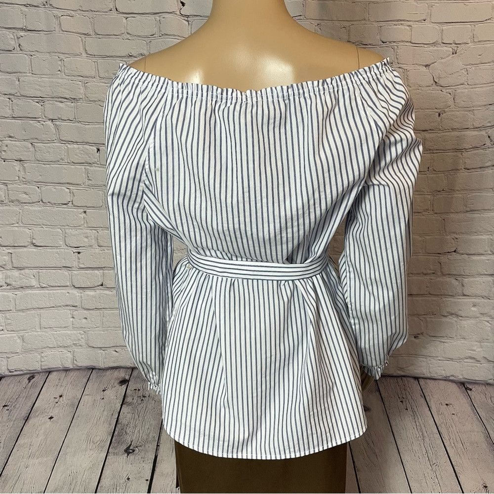 Rag & Bone NWT New $250 Rag & Bone Sierra Stripe Belted Cotton Blouse Size M / US 6-8 / IT 42-44 - 5 Thumbnail
