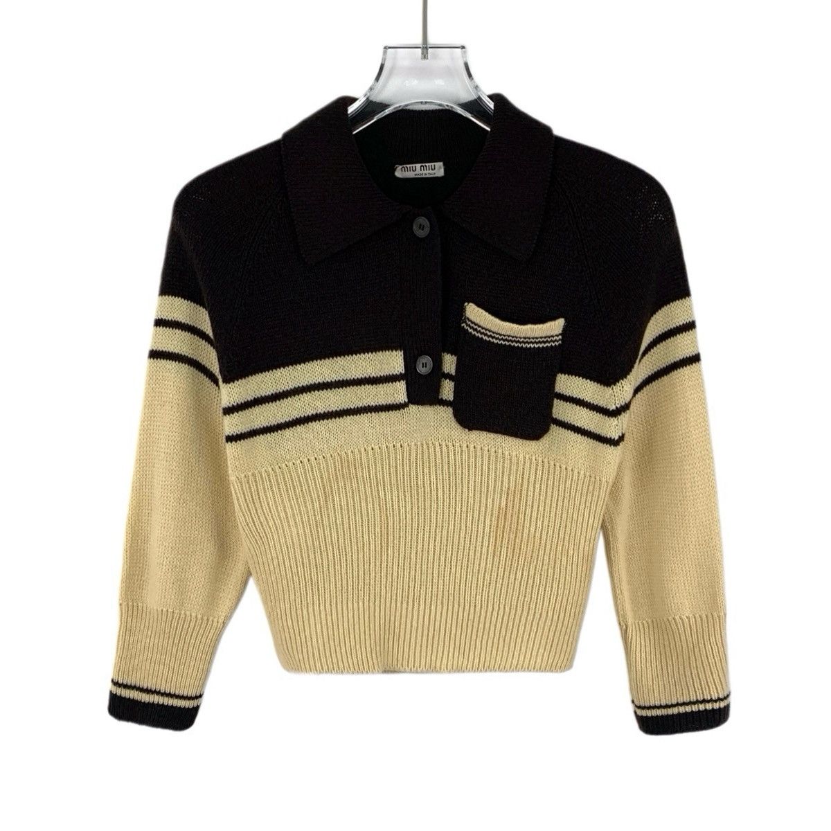 Miu Miu Miu Miu Striped Long-sleeve Knit Cardigan K26WX Size M / US 6-8 / IT 42-44 - 1 Thumbnail