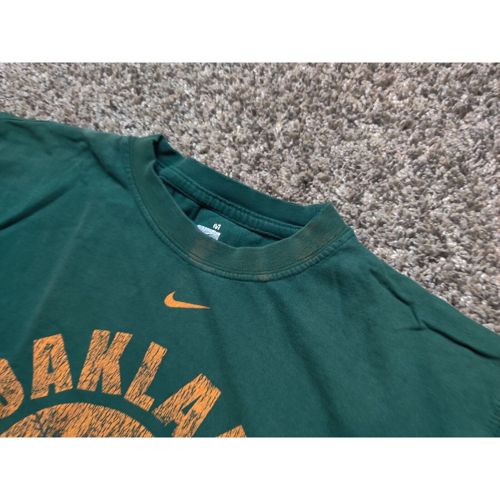 Nike Oakland Athletics Shirt Adult Medium Green Yellow Spell Out Size US M / EU 48-50 / 2 - 8 Thumbnail