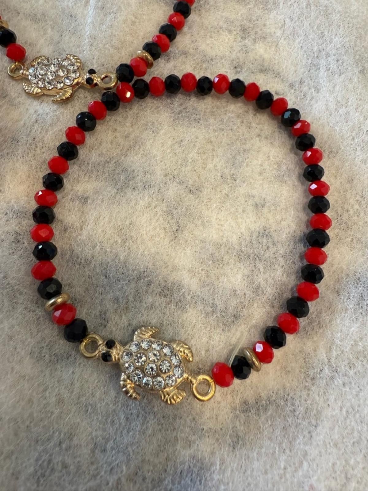 Other Stretch turtle rhinestone bracelets set of 3 black red Size ONE SIZE - 3 Thumbnail