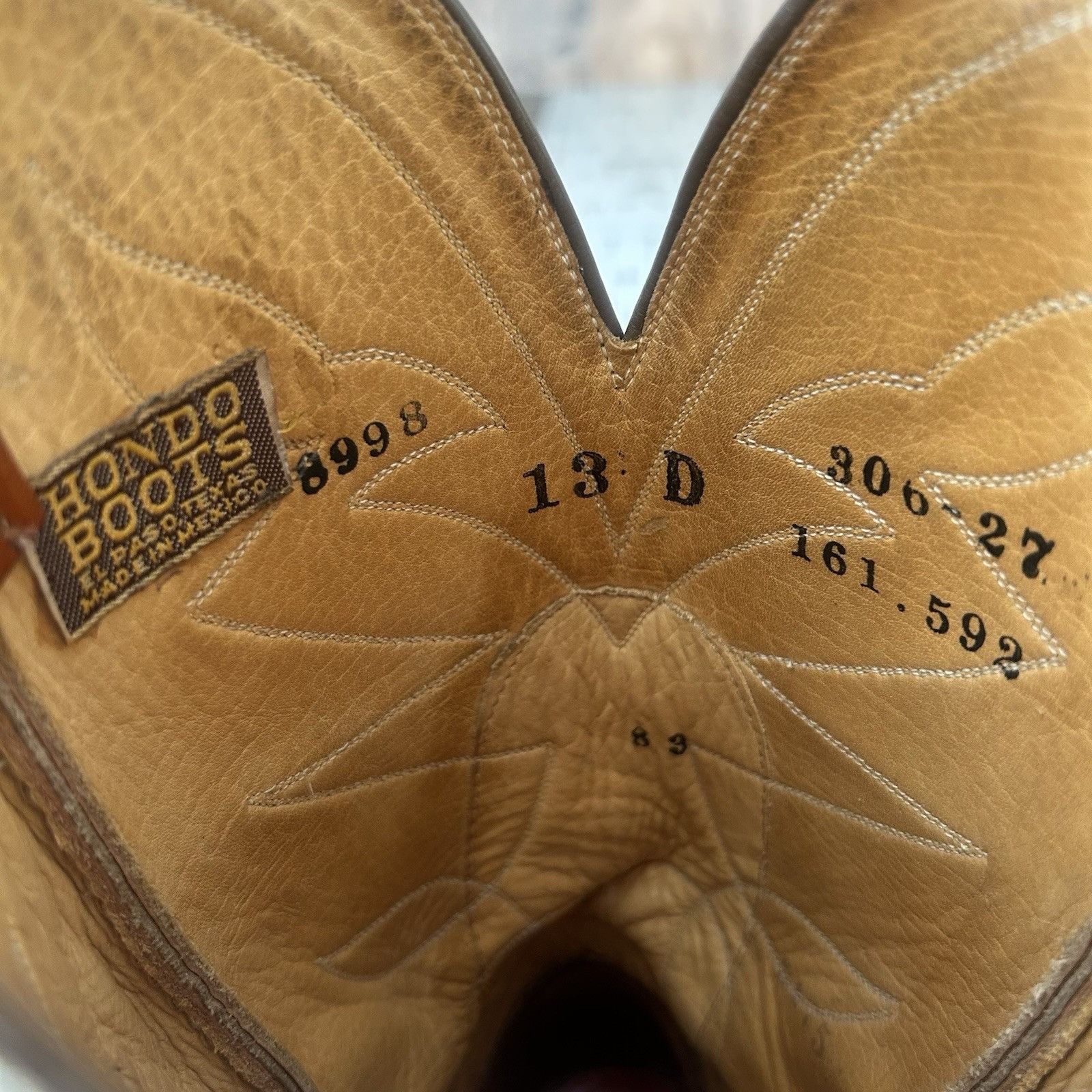 Vintage Hondo Vintage Good Year Sole Western Cowboy Boots Mens 13 D Size US 13 / EU 46 - 6 Thumbnail