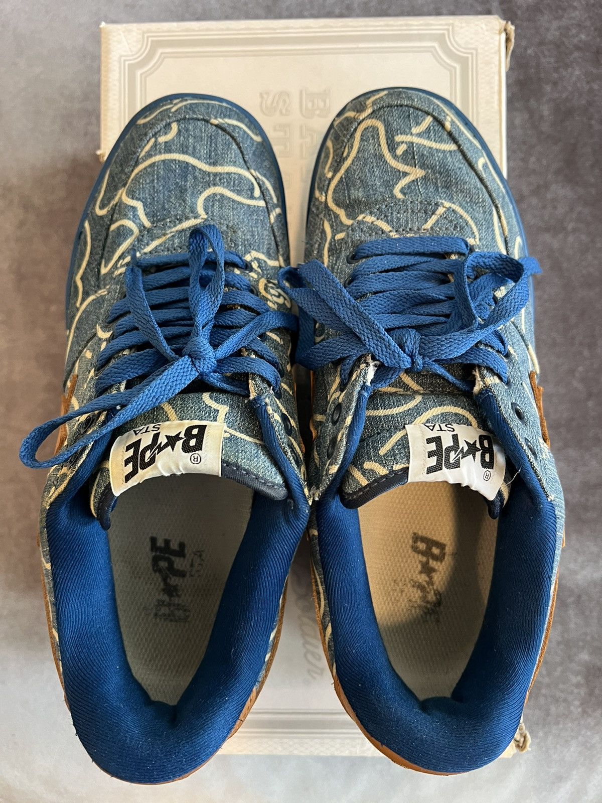 Bape Denim Bapesta Size US 9 / EU 42 - 8 Thumbnail