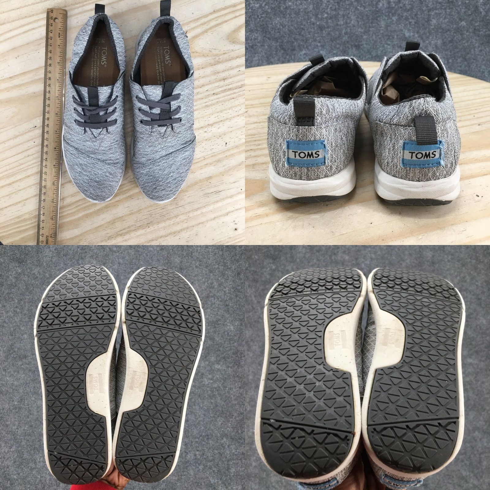Toms TOMS Del Rey Sneaker Womens 7.5 Gray Fabric Lace Up Low Top Casual Comfort Shoes Sneaker Size M / US 6-8 / IT 42-44 - 8 Thumbnail