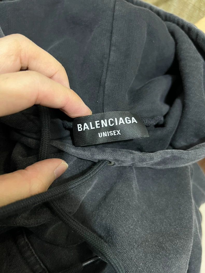 Balenciaga Balenciaga Embroidered Logo Washed Distressed Hooded Sweat Size US L / EU 52-54 / 3 - 3 Thumbnail