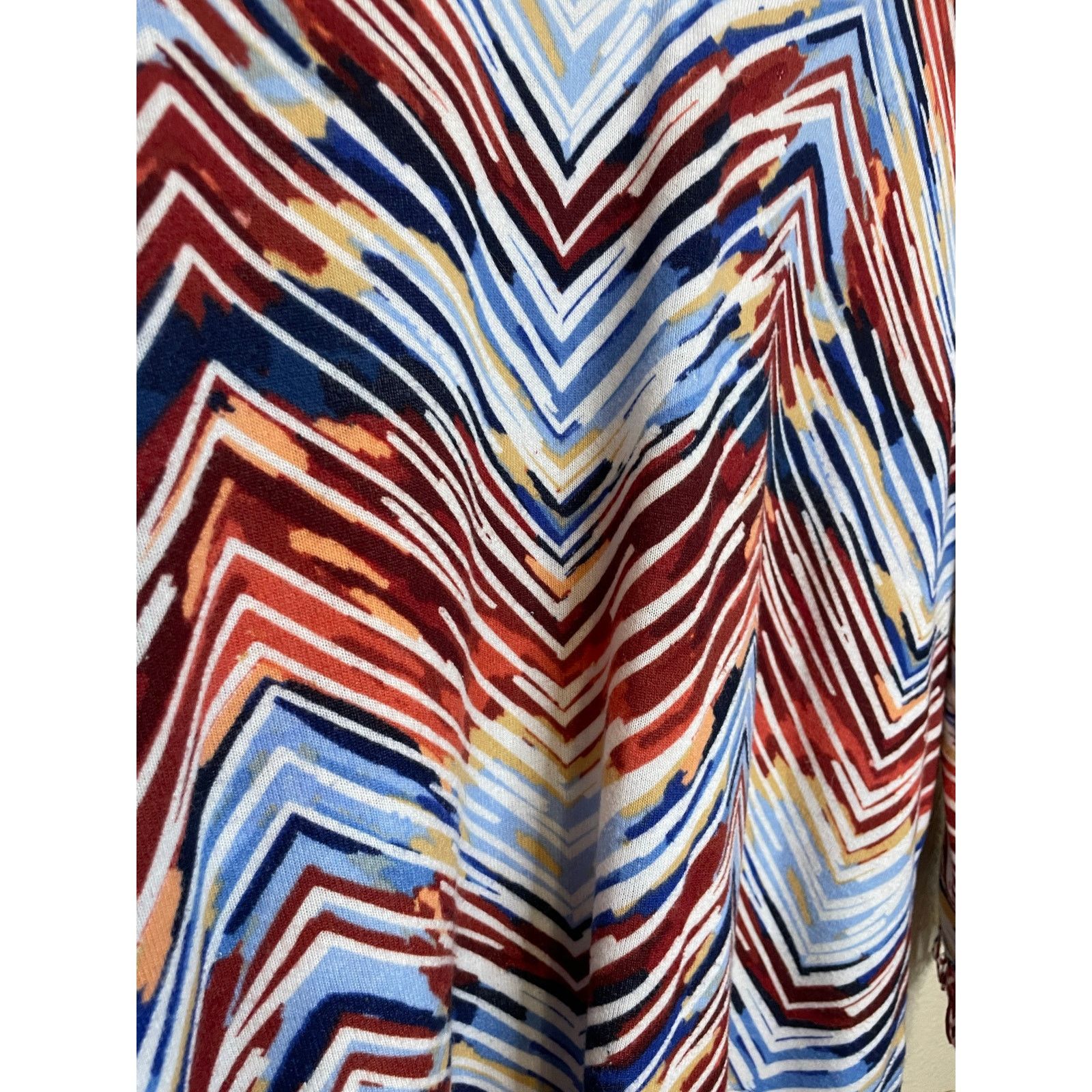 Other Alfred Dunner Boho Zig Zag Multicolor Fringe Blouse Large Size L / US 10 / IT 46 - 6 Thumbnail