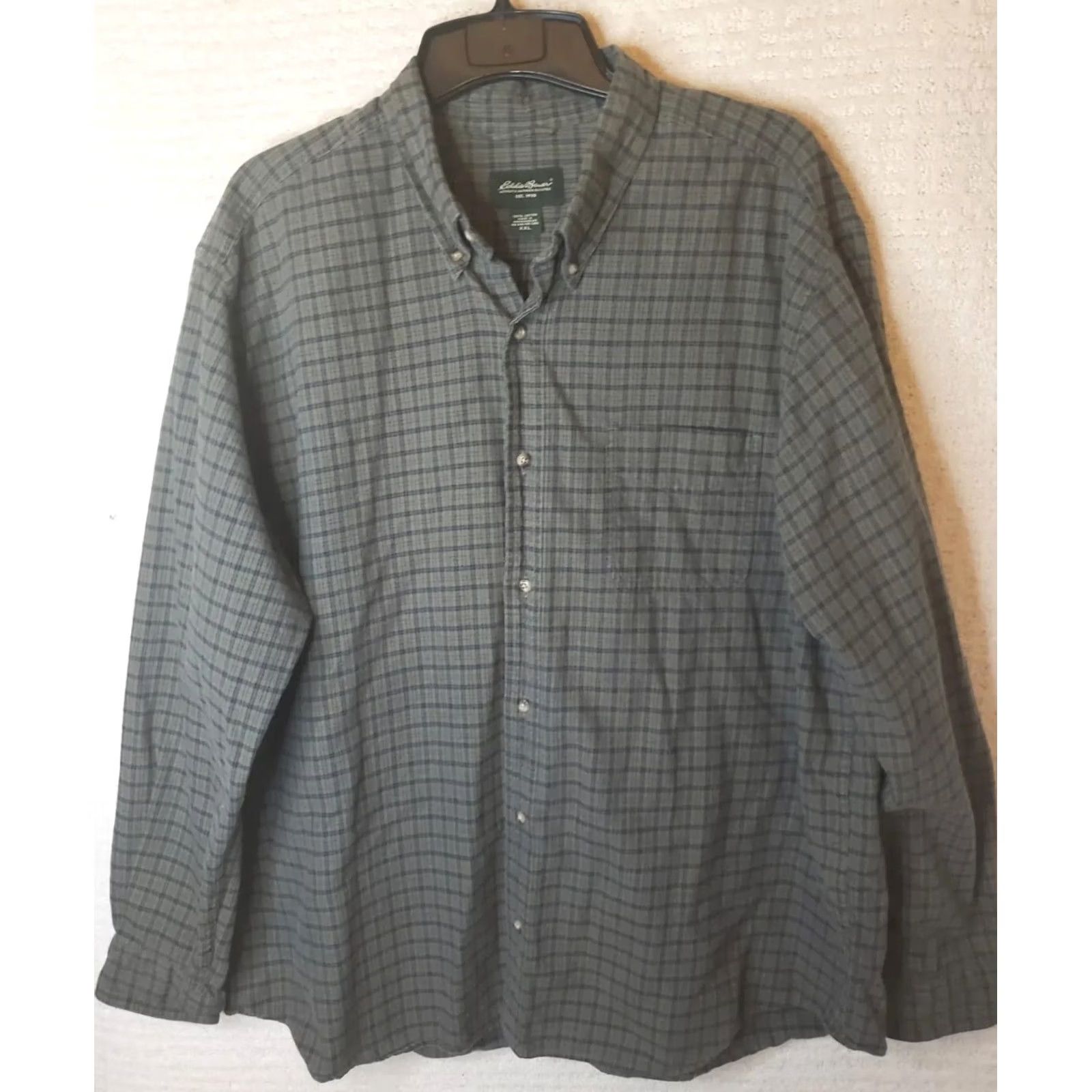 Eddie Bauer Eddie Bauer Button-Up Flannel Shirt Mens 2XL Blue Gray Check Cotton Outdoor Casual Comfort Lumberjack Mens Size US XXL / EU 58 / 5 - 2 Thumbnail