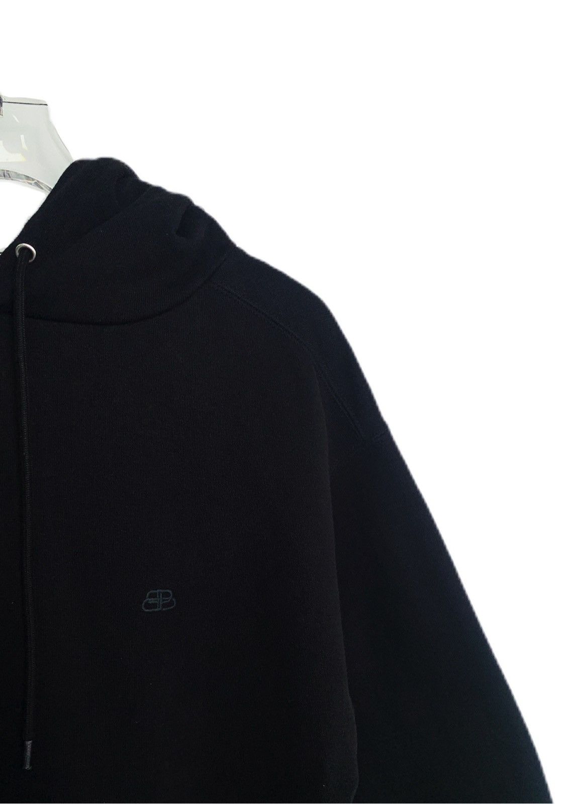 Balenciaga Balenciaga Black Logo Embroidered Hooded Sweatshirt K26WX Size XS / US 0-2 / IT 36-38 - 3 Thumbnail