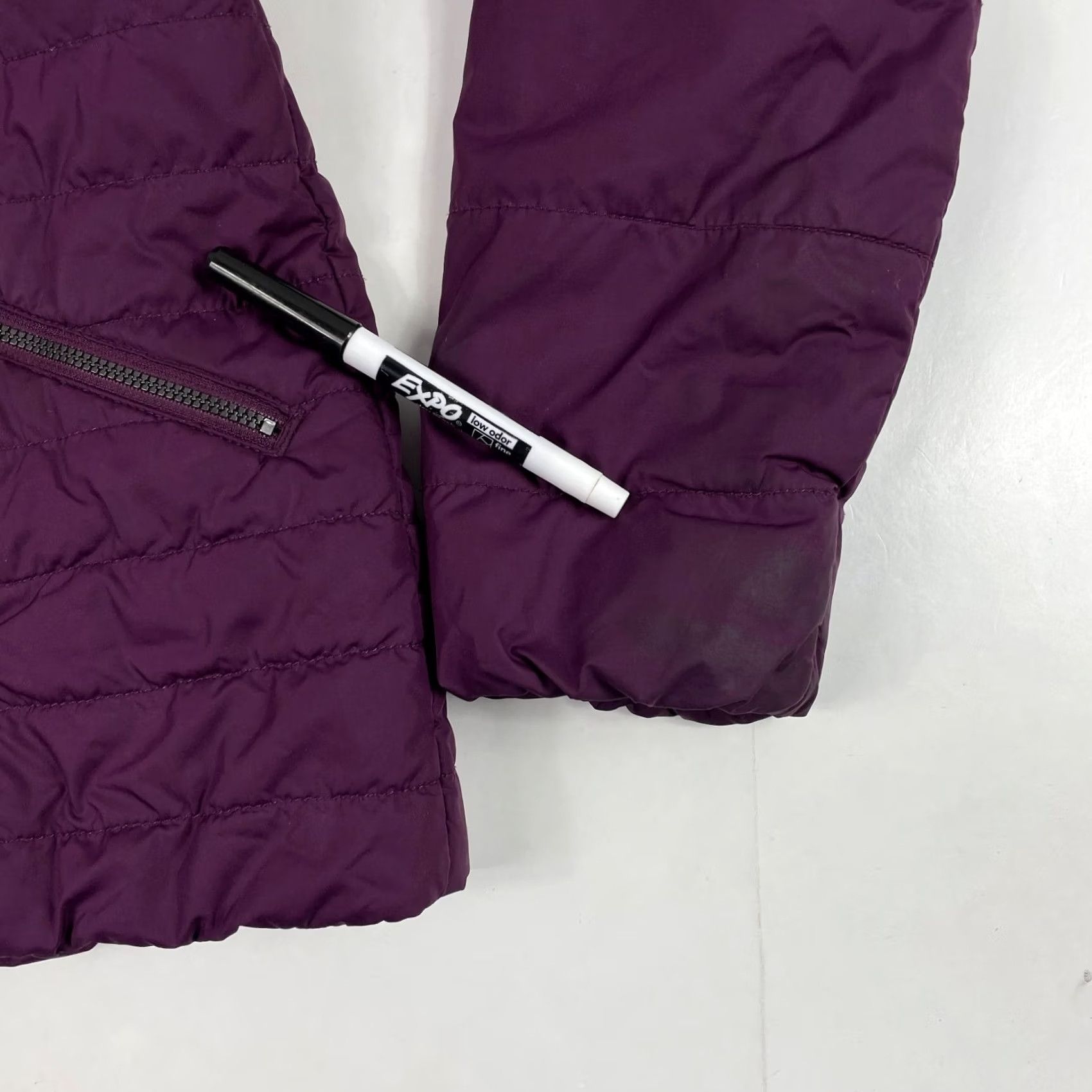 Vintage Columbia Jacket Womens Medium Purple Thermal Puffer Hooded Coat Jacket Outdoor Winter Skiing Compact Quilted Wind-Resistant Full Zip Size M / US 6-8 / IT 42-44 - 4 Thumbnail