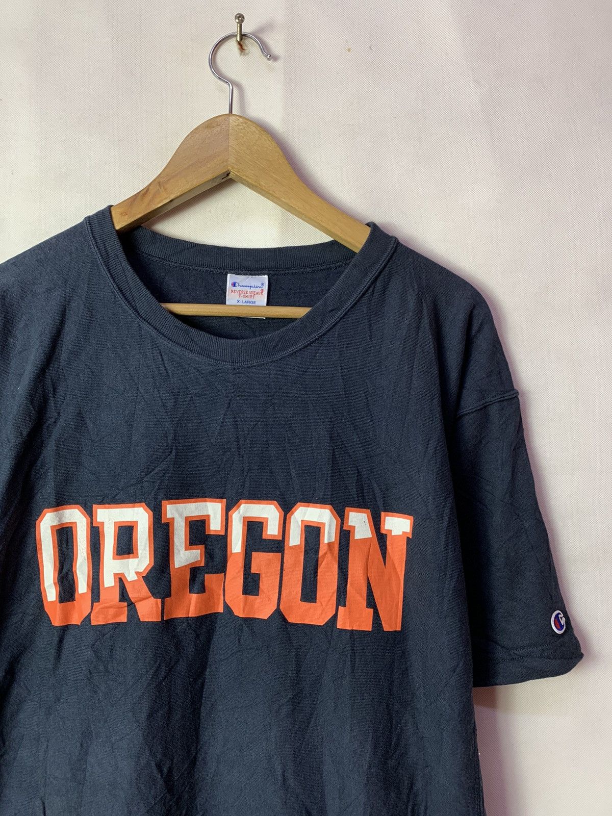 Champion × Vintage 🔥Champion Oregon Spellout Reverse Weave Tee Size US XL / EU 56 / 4 - 2 Thumbnail