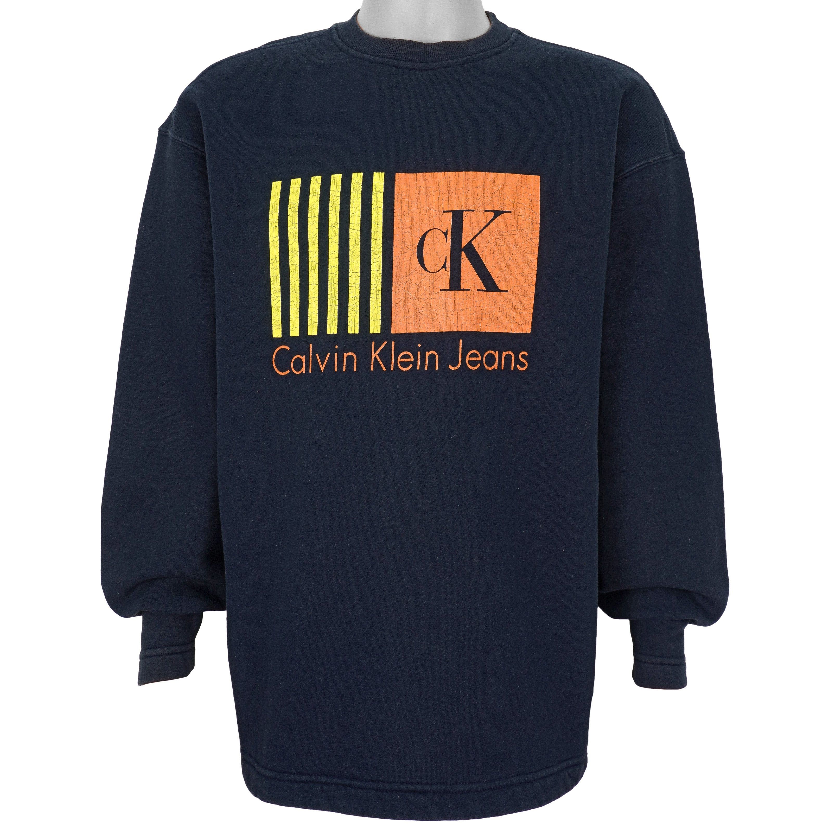 Calvin Klein Blue Spell-Out Crew Neck Sweatshirt 1990s Size US XL / EU 56 / 4 - 1 Thumbnail