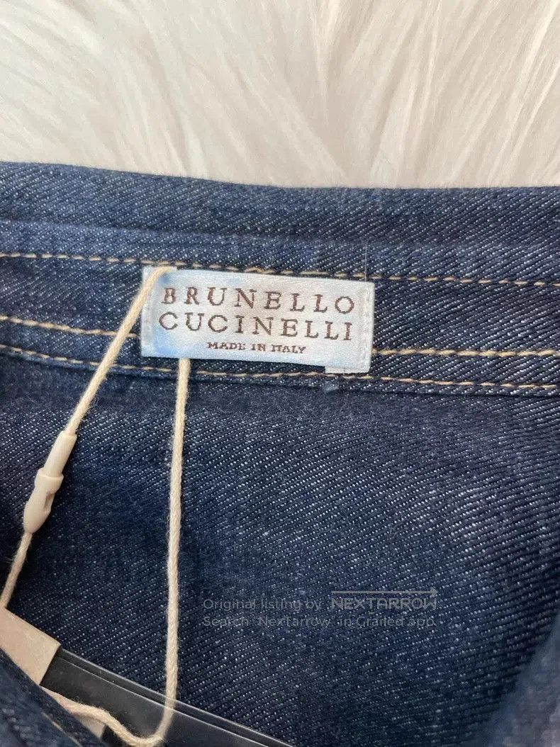 Brunello Cucinelli Brunello Cucinelli Denim Long Sleeve Shirt . Size US S / EU 44-46 / 1 - 3 Thumbnail