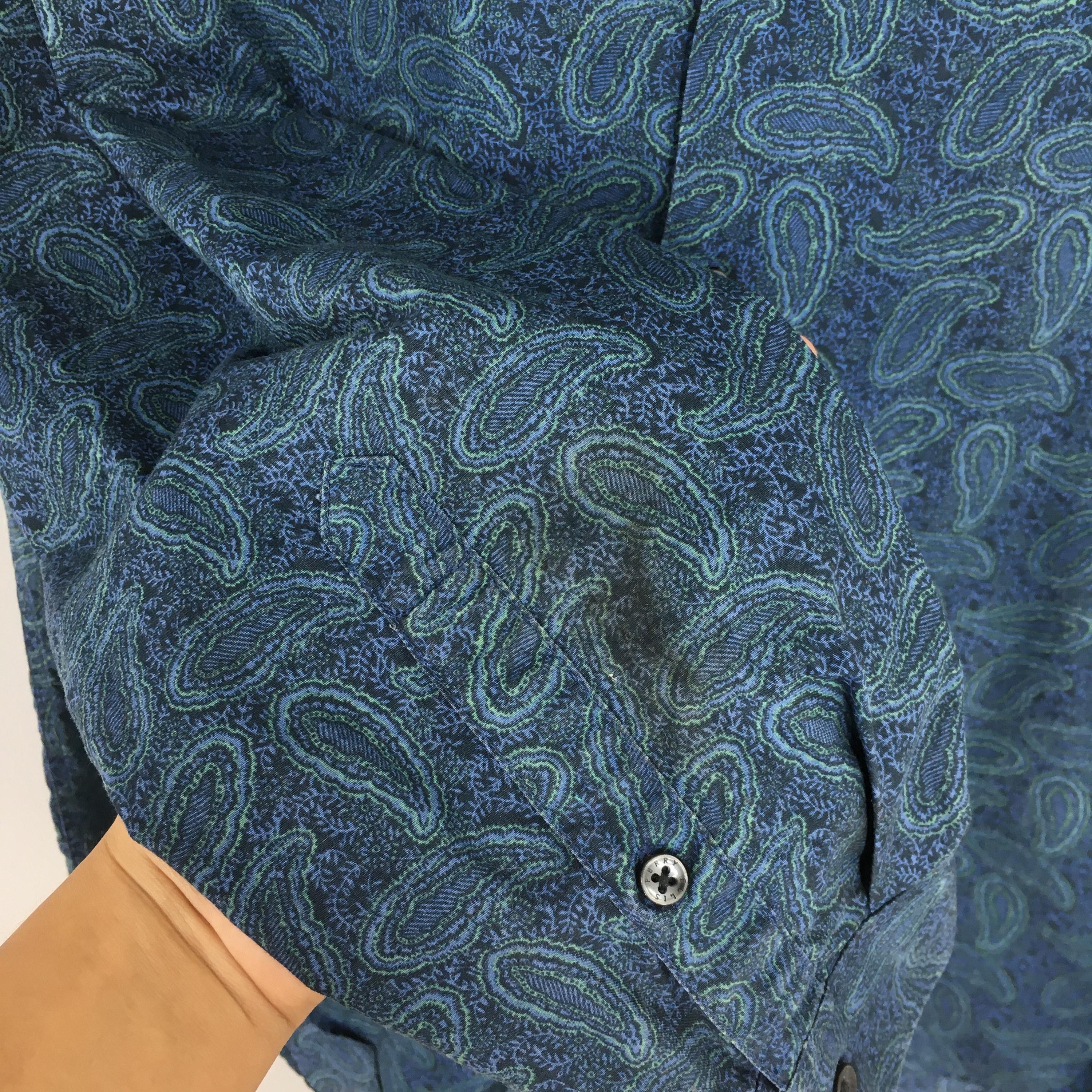 Flannel Vintage 80's Paisley Floral Blue Indie Boho Shirt Large Size US L / EU 52-54 / 3 - 5 Thumbnail