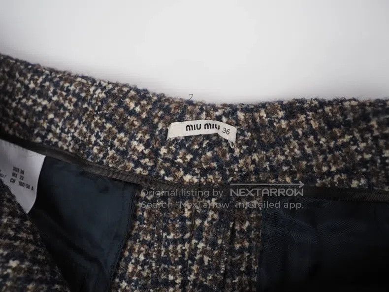 Miu Miu Miu Miu Grey Coarse Tweed Wool Shorts Size 35" - 4 Thumbnail