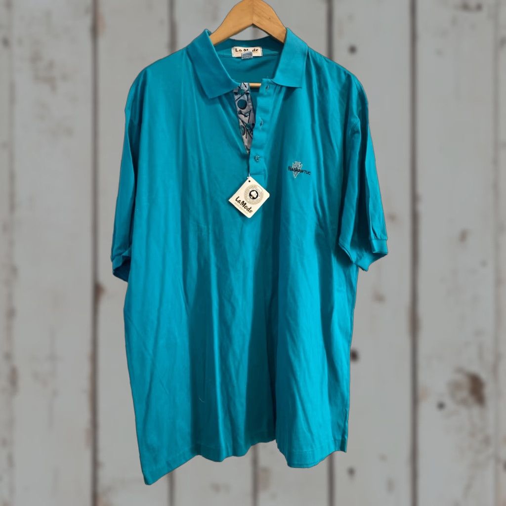 Vintage VINTAGE Polo Shirt La Mode Green Polo Shirt NOS XL Men Green Cotton Golf NWT 90s Mens Size US XL / EU 56 / 4 - 1 Thumbnail