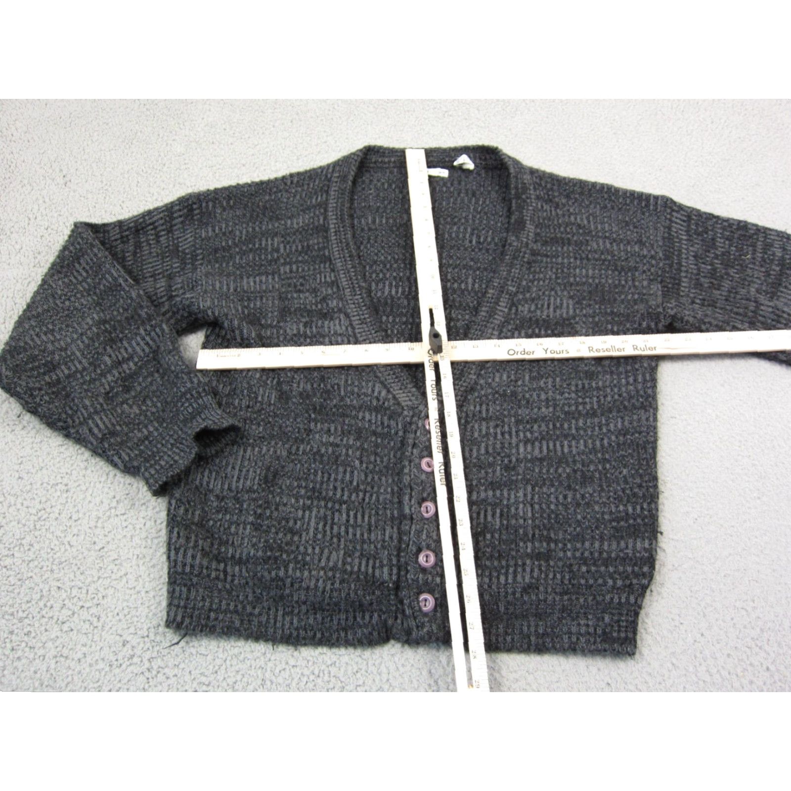 Saturdays NYC VINTAGE Saturdays Cardigan Mens XL Black Gray Knit 80s Sweater Knit Style: Tight-Knit Long Sleeve V-Neck Cardigan 80s USA Size US XL / EU 56 / 4 - 6 Thumbnail