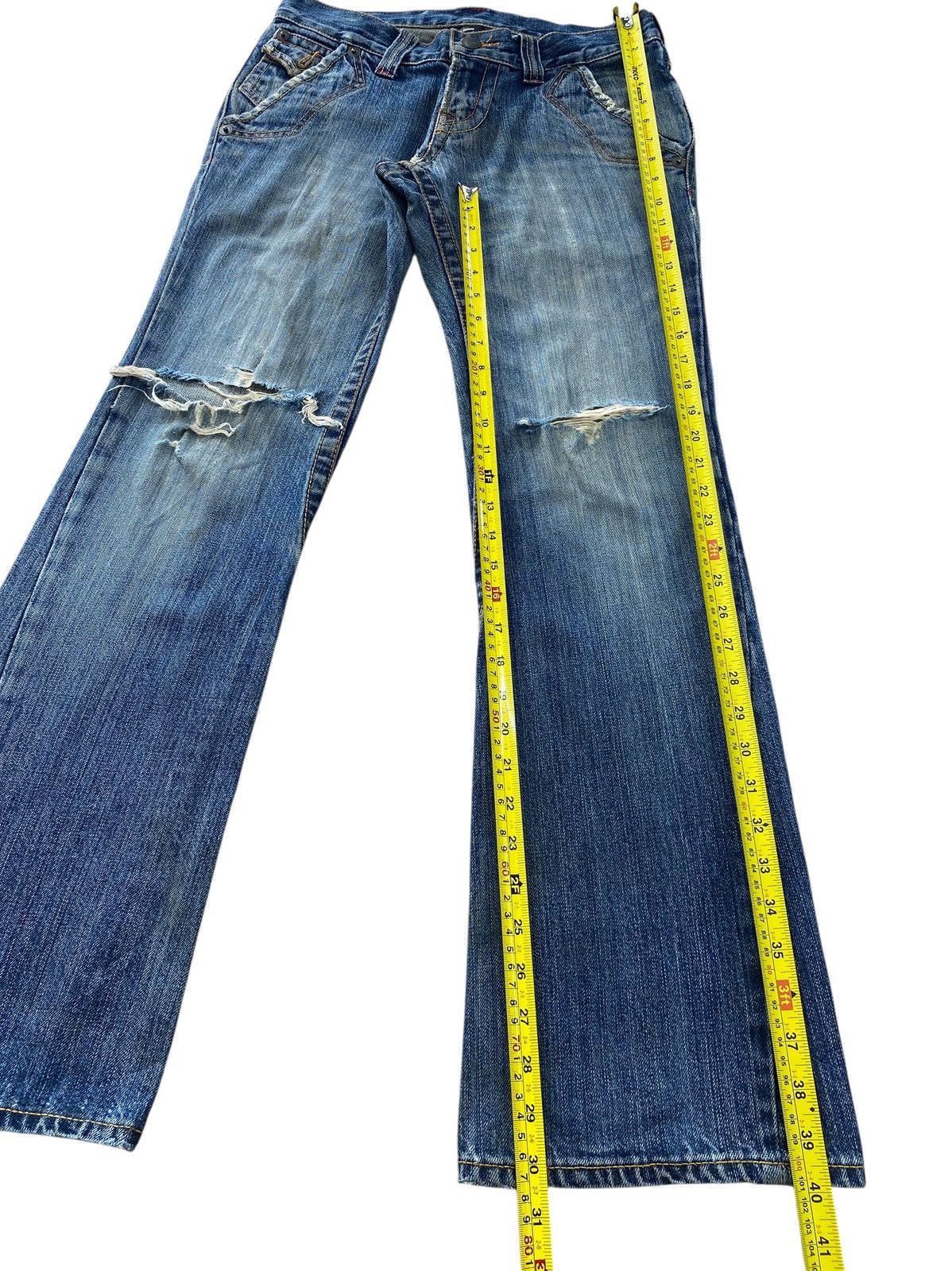 Japanese Brand Japanese Brand Faded Wash Ripped Style Twisted Leg Jeans Size US 31 - 8 Thumbnail