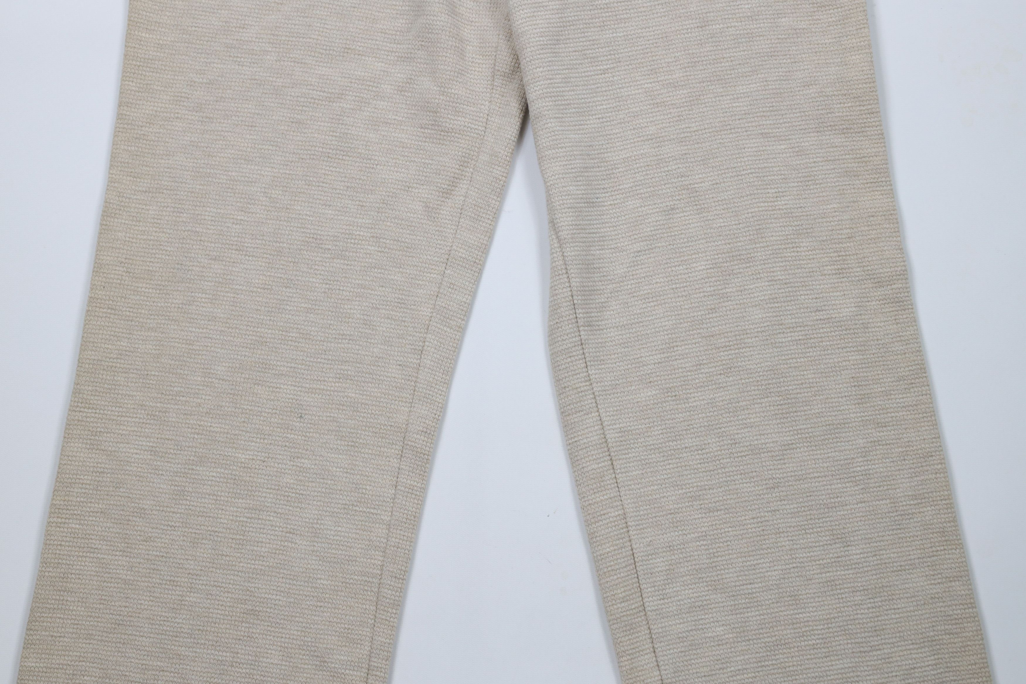 Ralph Lauren × Vintage Vintage 90s Ralph Lauren Waffle Knit Wide Leg Pants Beige Size 34" / US 12 / IT 48 - 3 Thumbnail