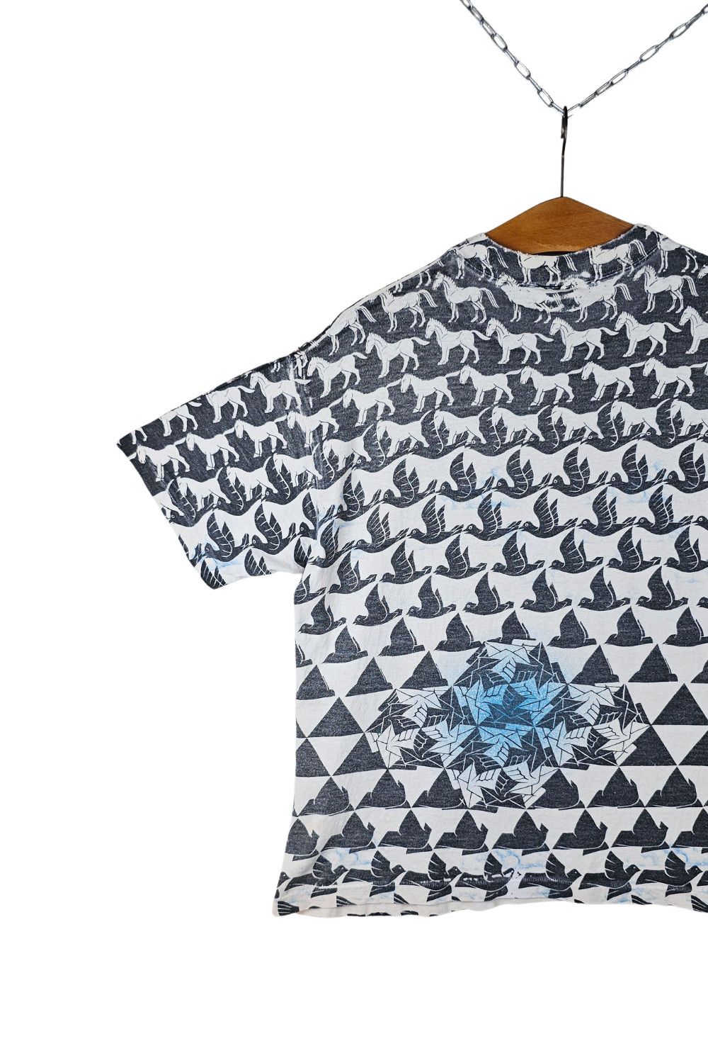 Vintage 1990s M.C. Escher AOP Wrap Tee - USA Made Size US L / EU 52-54 / 3 - 12 Thumbnail