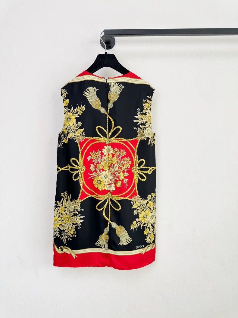 Gucci Gucci Silk Dress with Floral Design-2505 Size S / US 4 / IT 40 - 6 Thumbnail