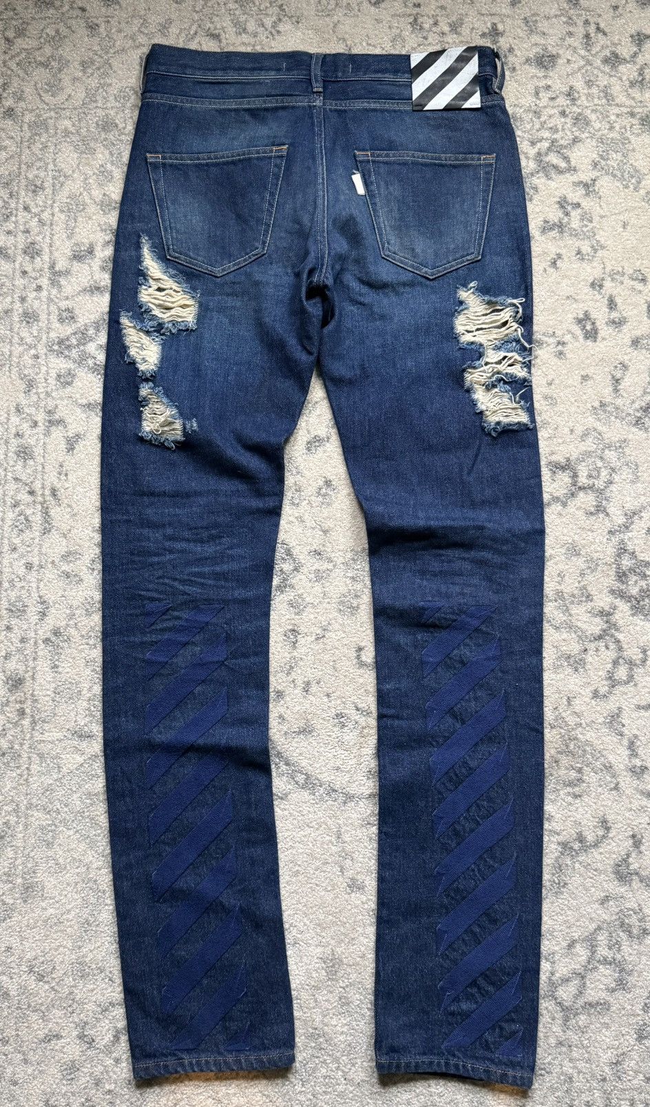 Off-White Off white diagonals distressed denim jeans Size US 34 / EU 50 - 2 Thumbnail