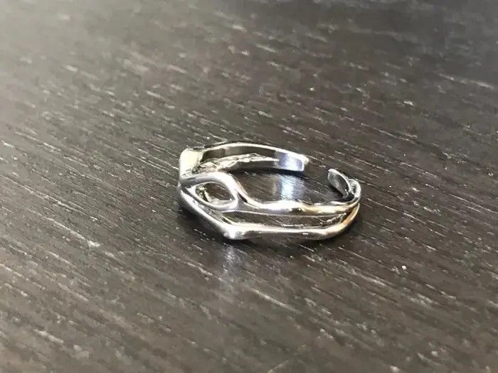 Jewelry Hollow Double Line Ring Size ONE SIZE - 2 Thumbnail