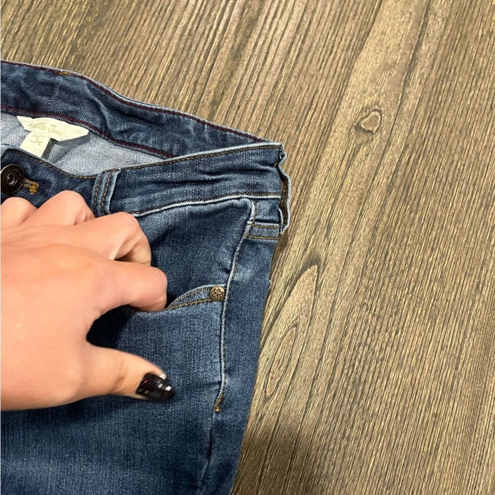 Vintage Matilda Jane Skinny Jeans Mid Rise Fading Whiskering Size 6 Size 28" / US 6 / IT 42 - 3 Thumbnail