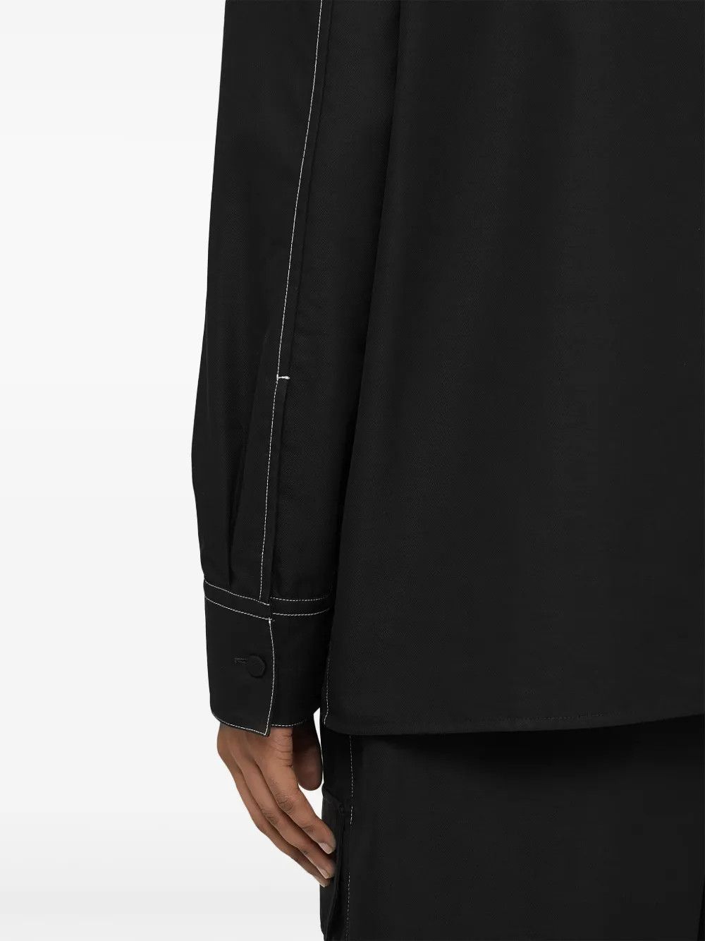 Jil Sander o1w1db10825 Stitching Shirt in Black Size US M / EU 48-50 / 2 - 4 Thumbnail