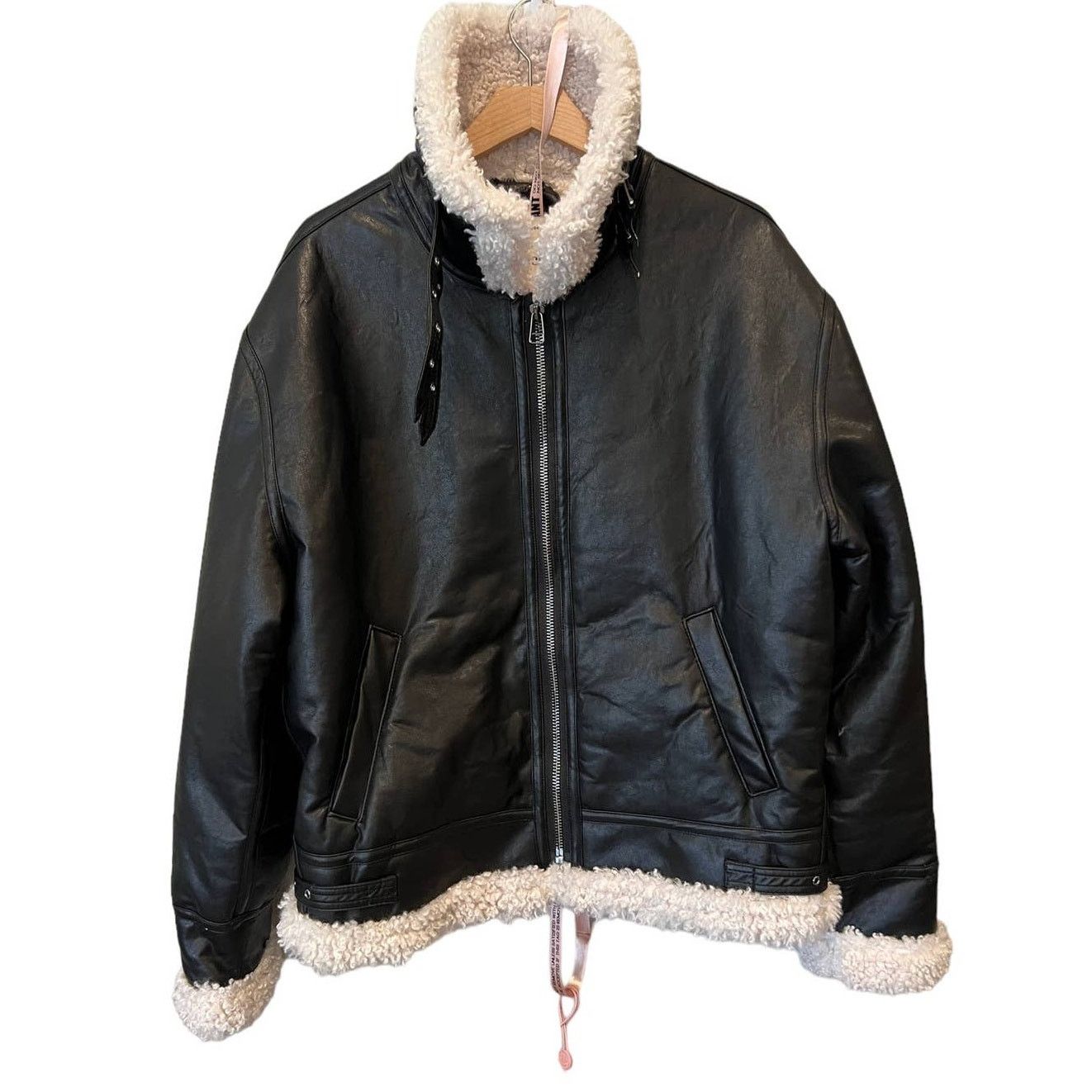 House of CB HOUSE OF CB Madden Faux Leather Jacket Faux Shearling (S) Size S / US 4 / IT 40 - 9 Thumbnail