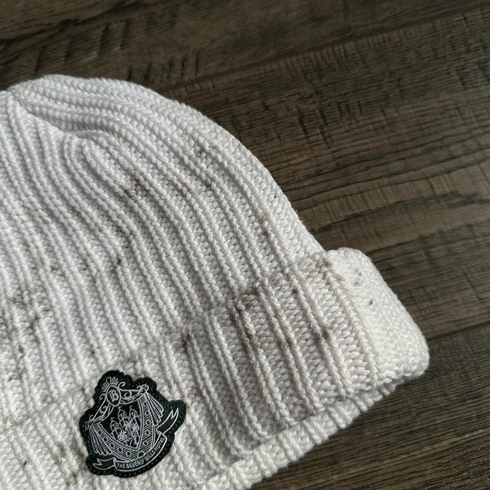 Other Beverly Hills Crest Hotel Ribbed White Beanie Winter Hat Size ONE SIZE - 4 Thumbnail
