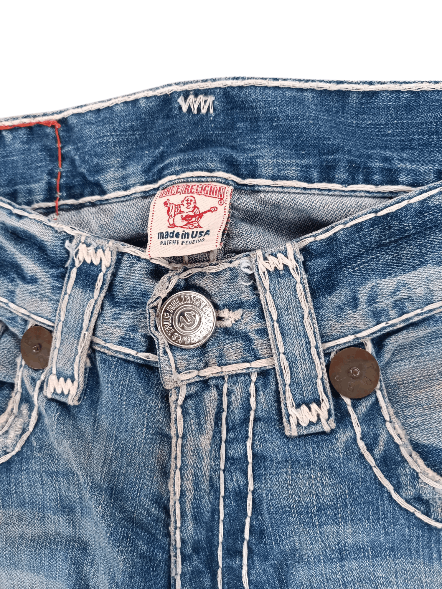 True Religion × Vintage True Religion ひ Joey Super T Distressed Baggy Flare Y2K Size US 32 / EU 48 - 10 Thumbnail