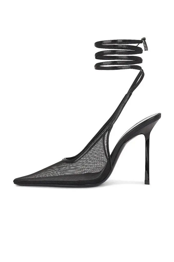 Saint Laurent Paris oc11z1225 776291 OXALIS Slingback Pumps in Mesh in Black Size US 6 / IT 36 - 5 Thumbnail