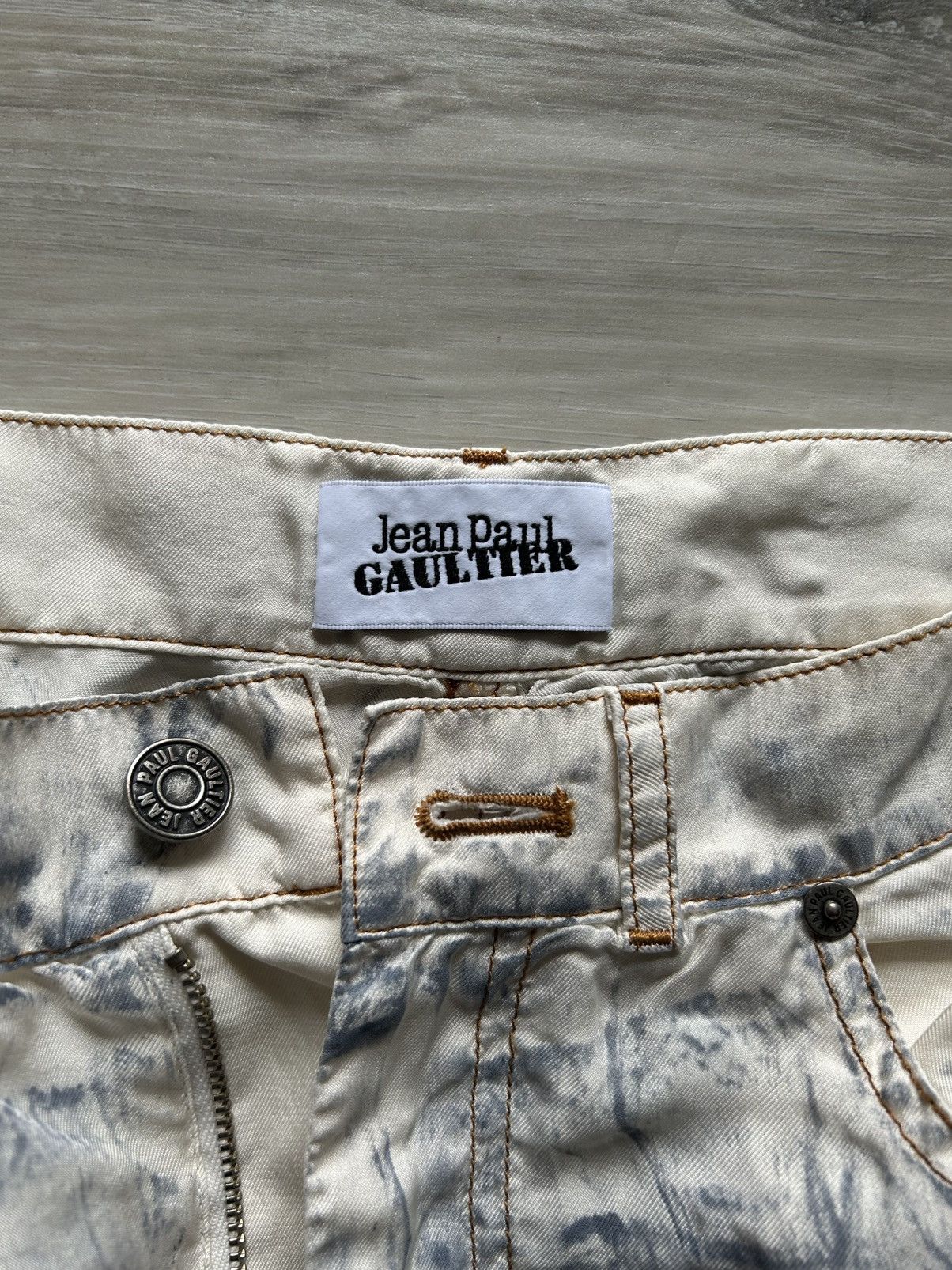 Jean Paul Gaultier Jean Paul Gaultier - Jean-effect low-rise silk pants Size US 32 / EU 48 - 3 Thumbnail