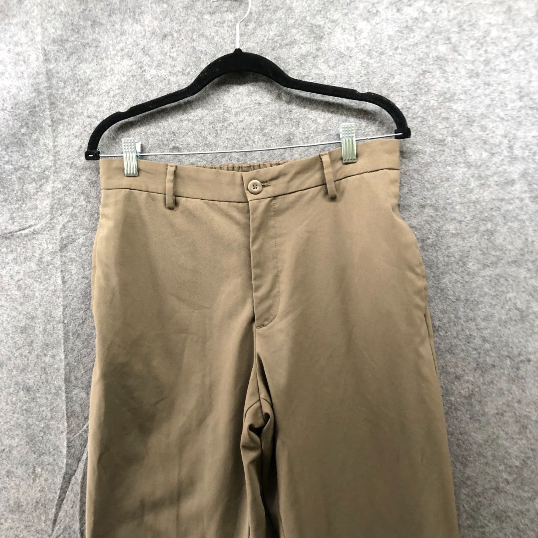 Zara Zara Mens Pants - Ankle Trouser Flat Front Beige L Comfort Waist Cotton Polyester Blend Reg Men Pants Straight Leg 27in Inseam Vintage No Size US 33 - 4 Thumbnail