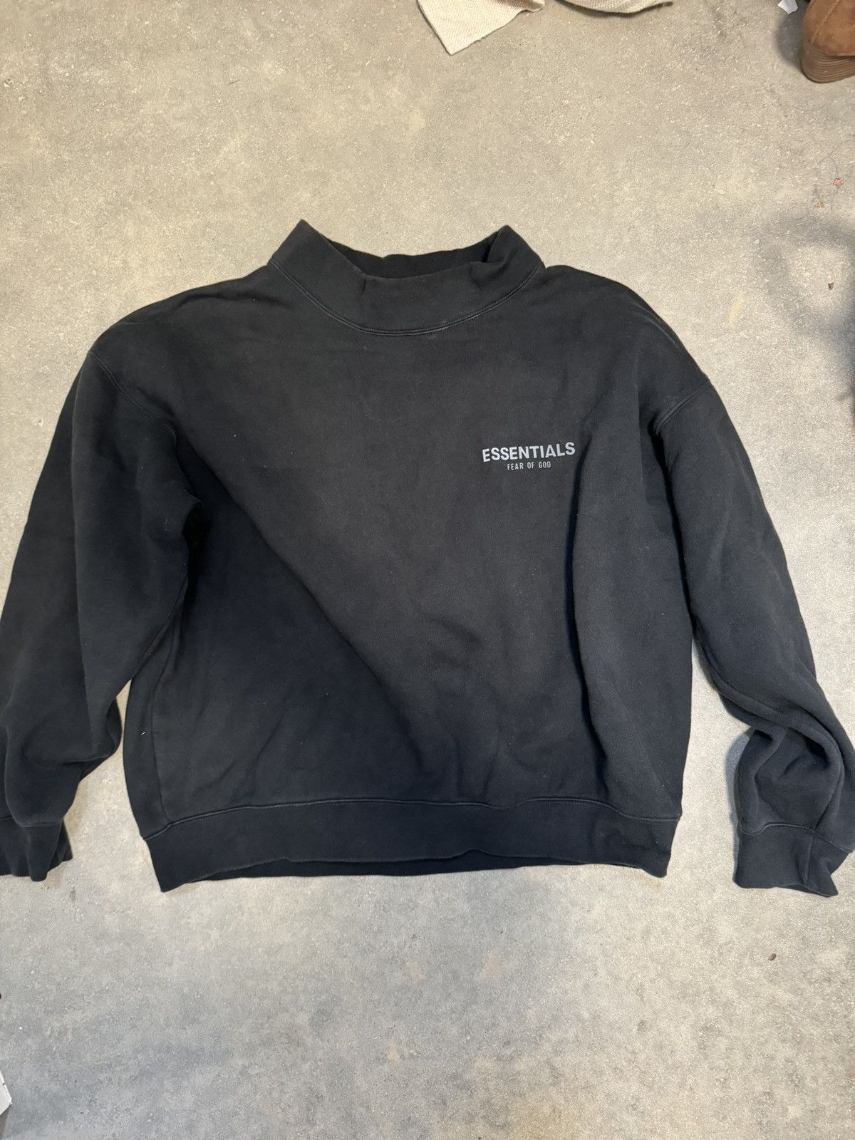 image of Fear Of God Mock Neck Sweater in Black, Men's (Size Large)