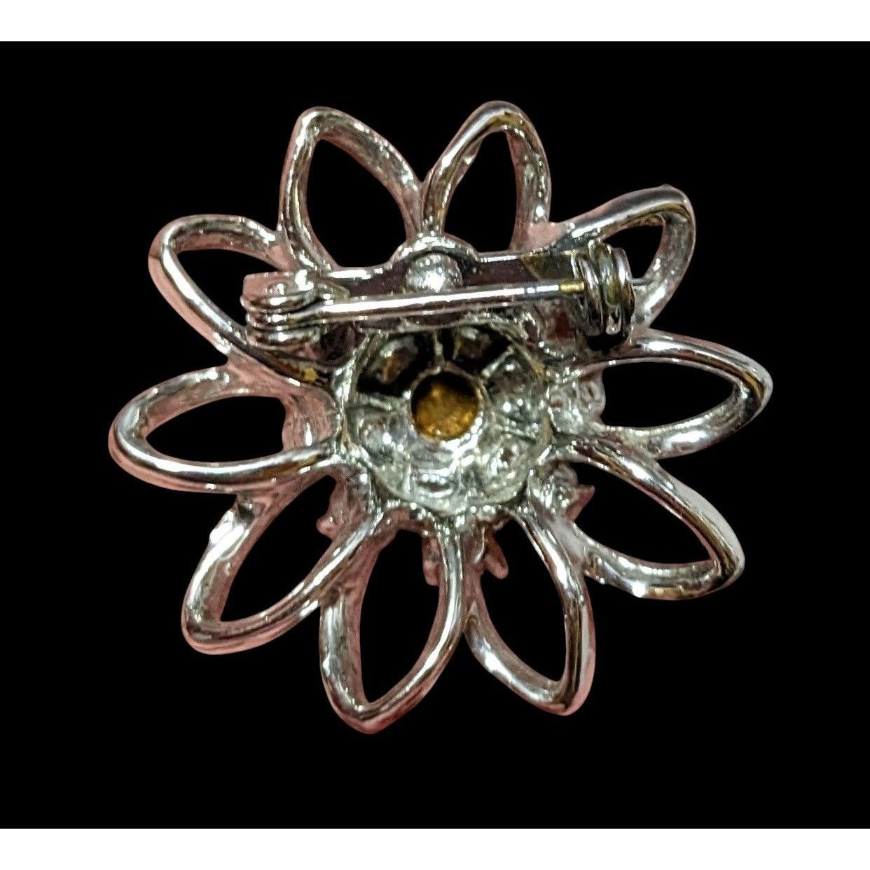 Other Vintage Blue And Silver Star Flower Rhinestone Brooch Size ONE SIZE - 2 Thumbnail