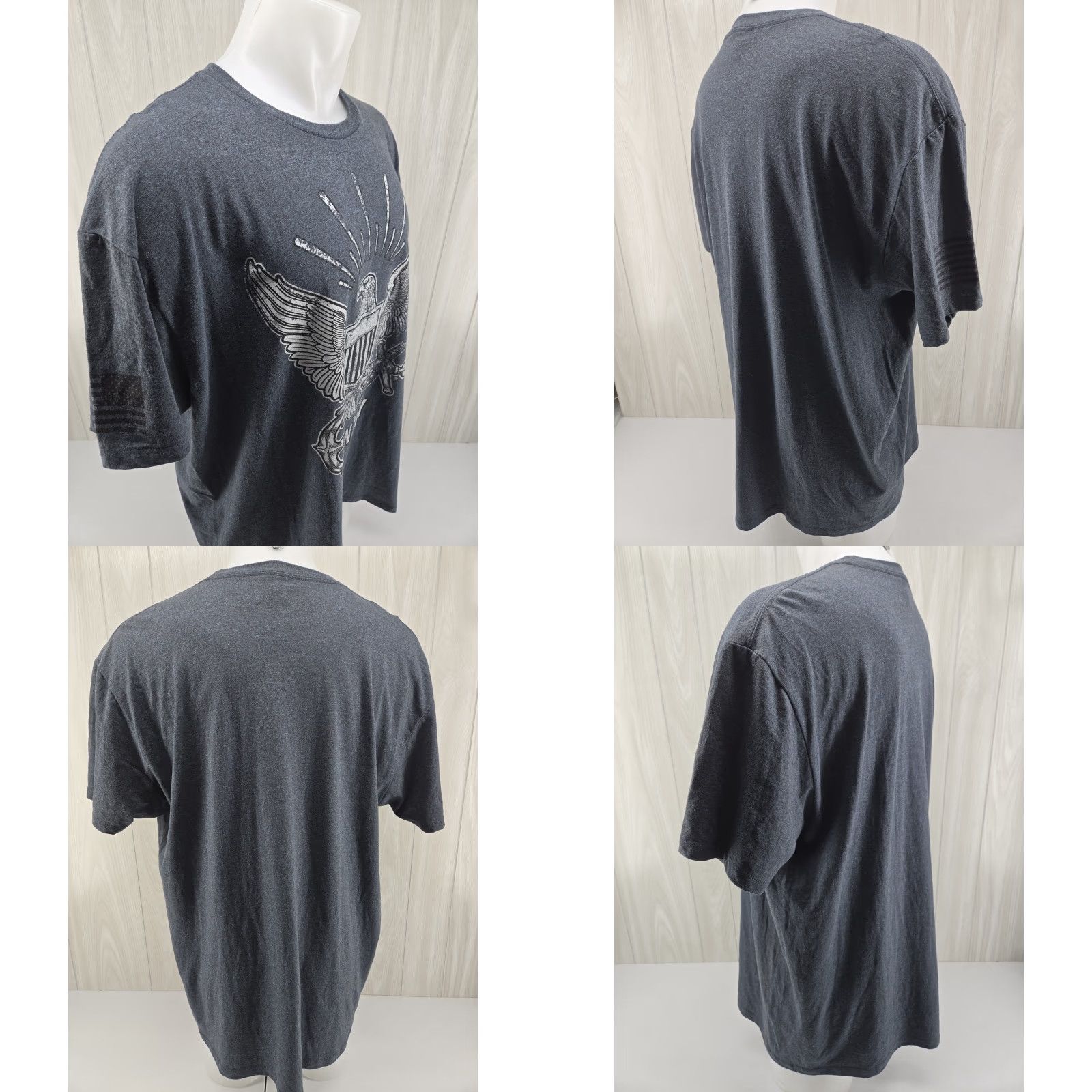Vintage BattleSpace 7.62 Design US Navy Men's T Shirt Gray 2XL Short Sleeve Crew Neck Cotton Logo Military Patriotic USA/Grey Size US XXL / EU 58 / 5 - 8 Thumbnail