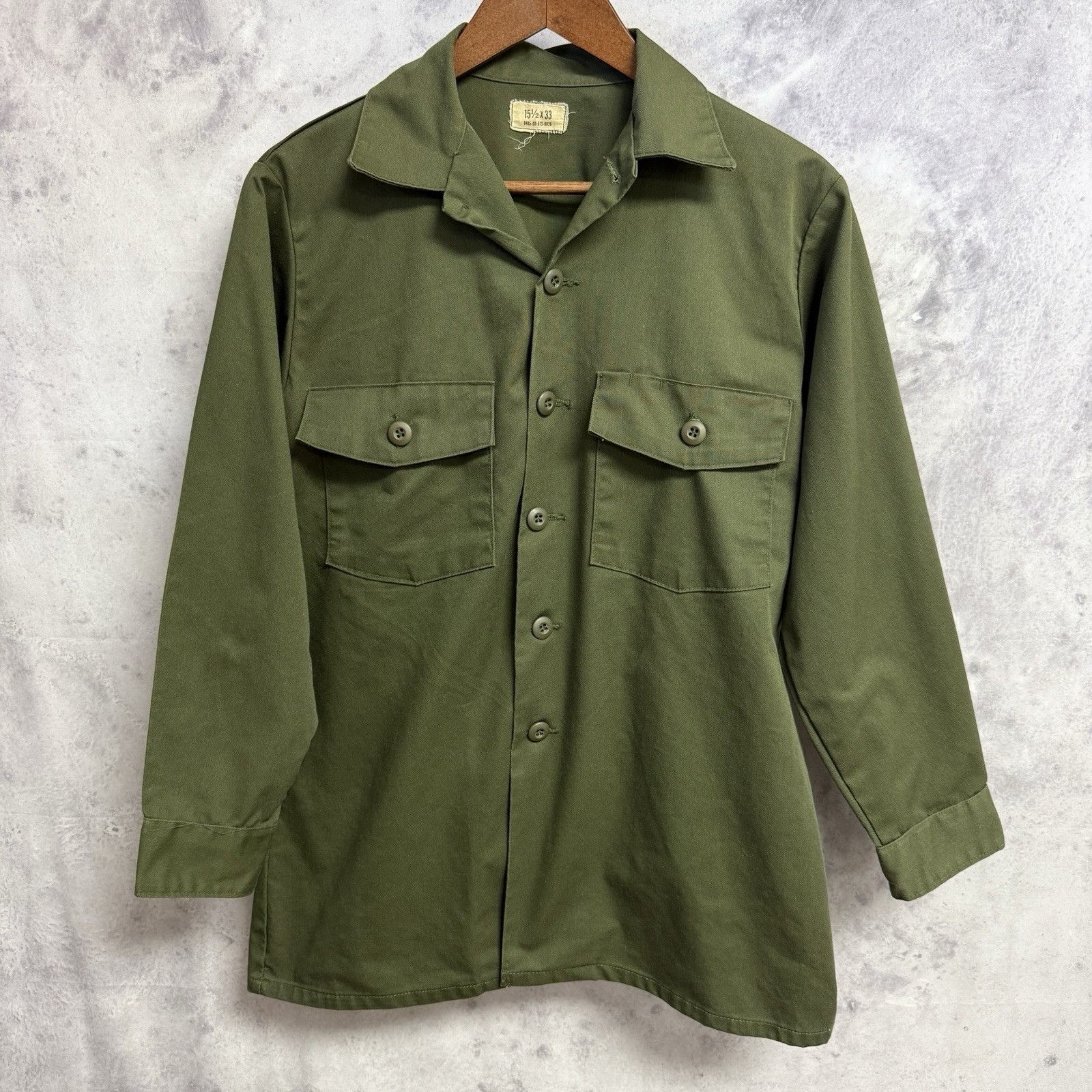 Vintage Vintage Military 507 Dura Press Shirt Mens Army Shade Green Size US L / EU 52-54 / 3 - 1 Thumbnail