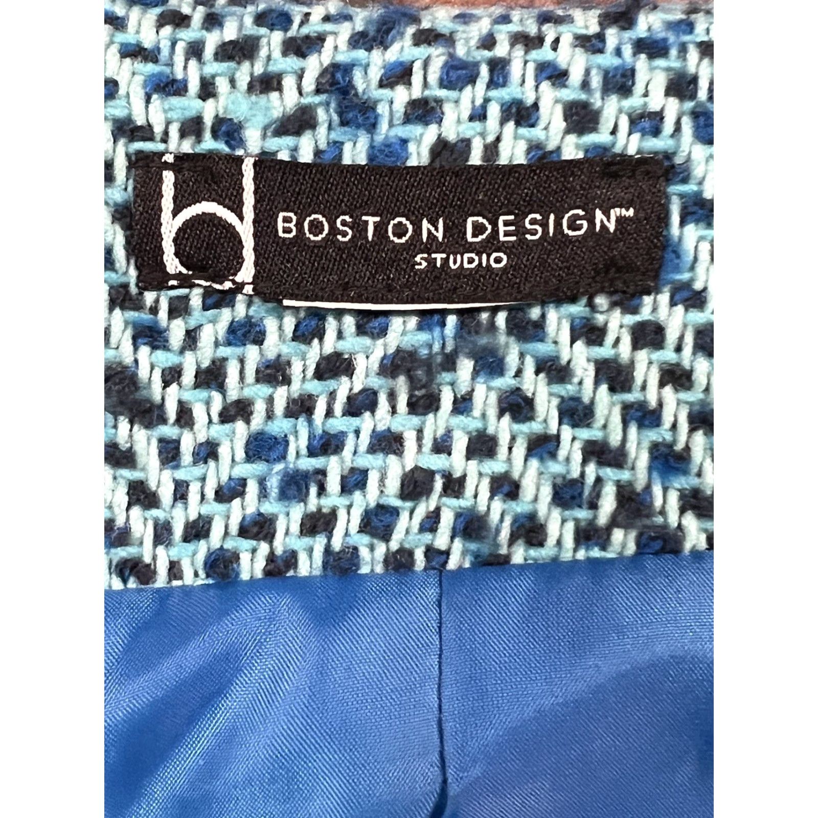 Vintage VINTAGE Boston Design Studio Collarless Zip Front Tweed Jacket Womens Medium Size M / US 6-8 / IT 42-44 - 4 Thumbnail