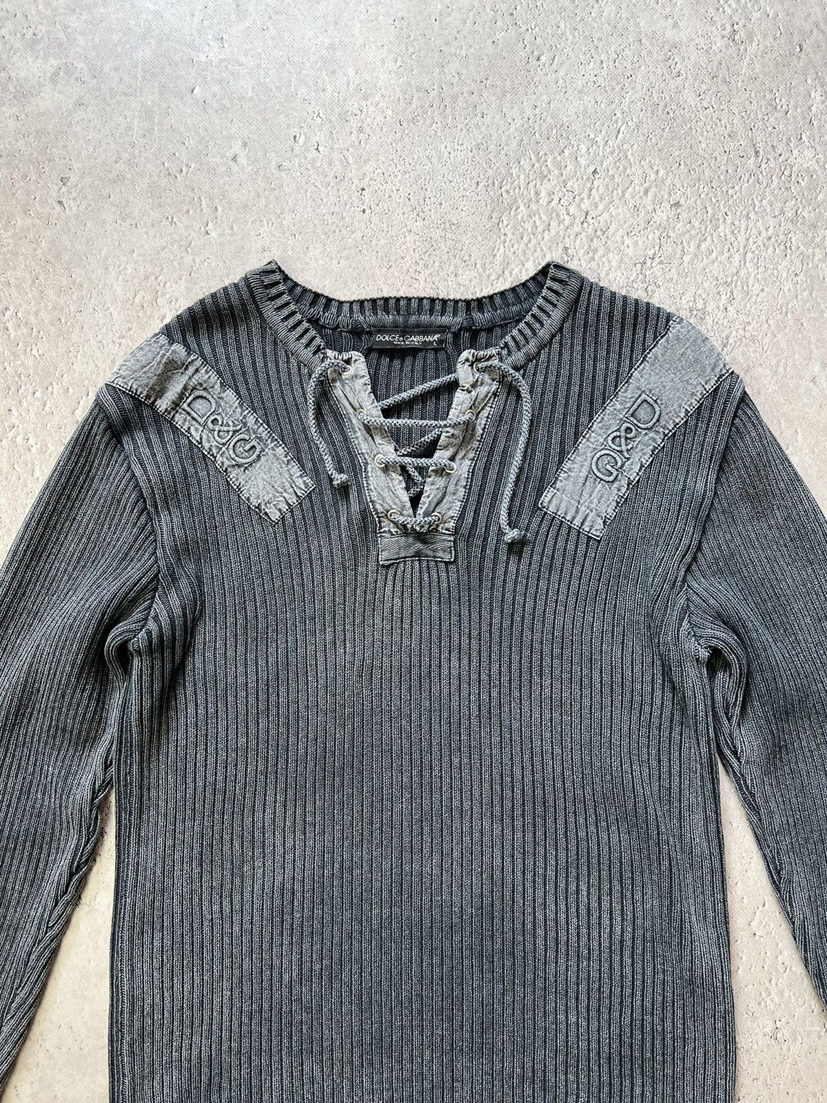 Dolce & Gabbana × Japanese Brand × Vintage Vintage Y2K Dolce & Gabbana Distressed faded effect sweater Size US L / EU 52-54 / 3 - 6 Thumbnail