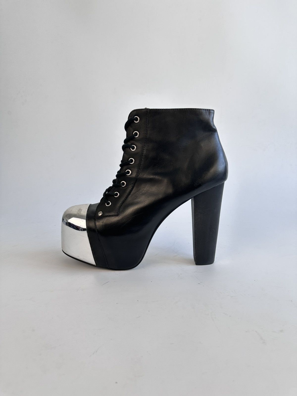 Jeffrey Campbell Jeffrey Campbell Lita Cap Platform Ankle Boots Leather 41 Size US 10 / IT 40 - 11 Thumbnail