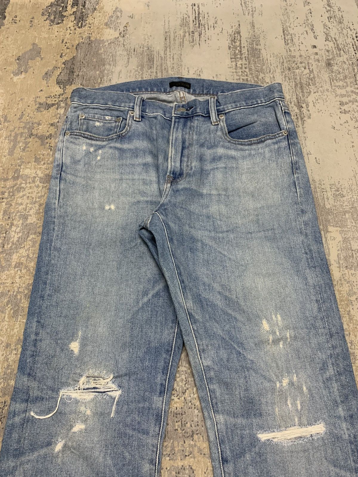 Jun Takahashi Japanese Brand Distressed Uniqlo Undercover Style Jeans W33 Size US 33 - 5 Thumbnail